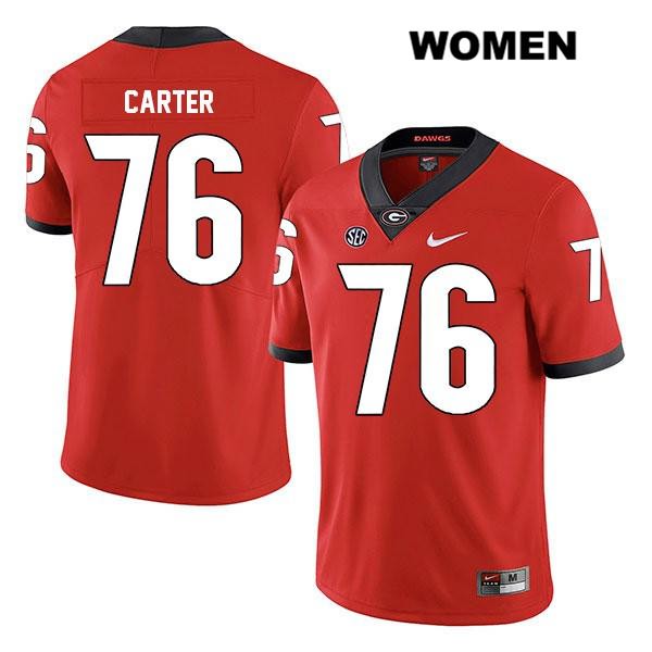 Georgia Bulldogs Women's Michail Carter #76 NCAA Legend Authentic Red Nike Stitched College Football Jersey EWC1356XB